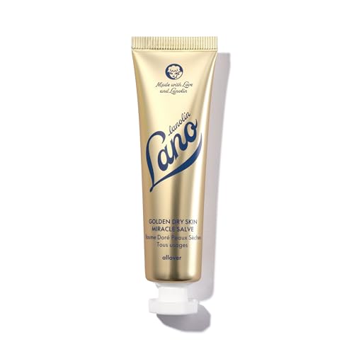 مرهم لانو ليبس الذهبي للبشرة الجافة زيت اللانولين مرهم شفاء مع فيتامين E وعسل مانوكا مرطب للجسم لتخفيف البشرة الجافة لليدين الجافتين والشفتين المتشققتين مختبر من قبل أطباء الجلد 25 جرام